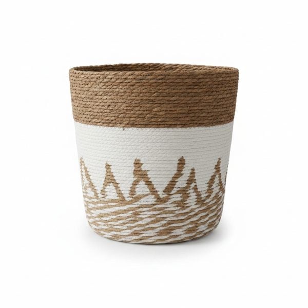 Panier Rond en Paille avec Couvercle 37x37 cm
