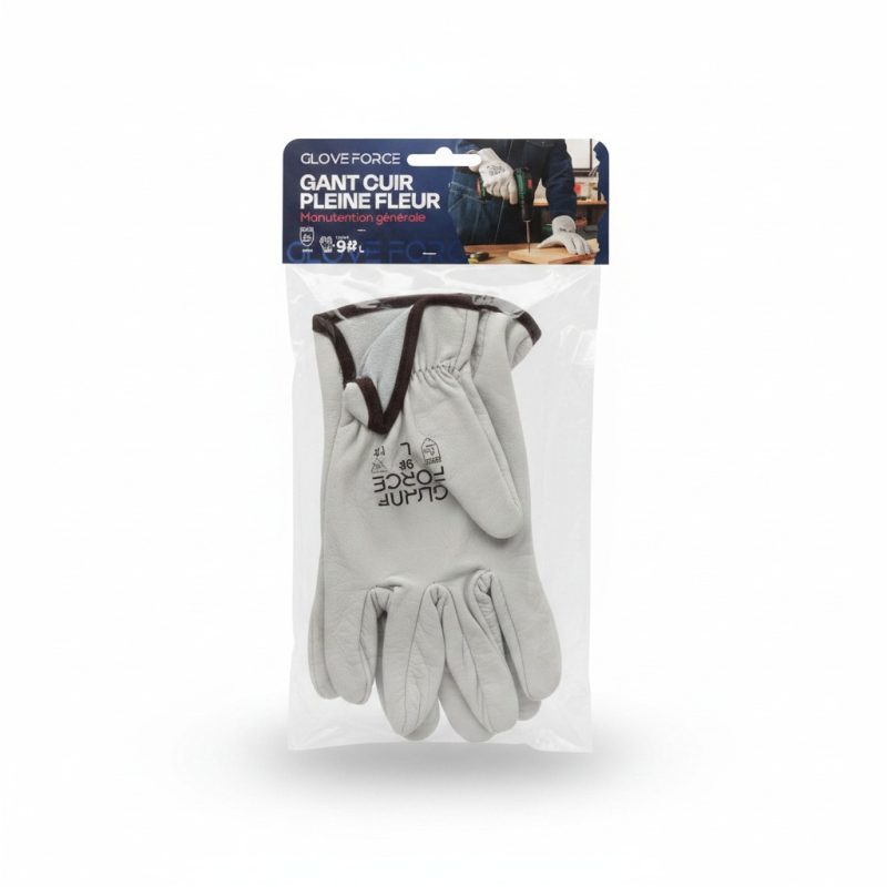 Gants de manutention en cuir pleine fleur T.9 GLOVE FORCE
