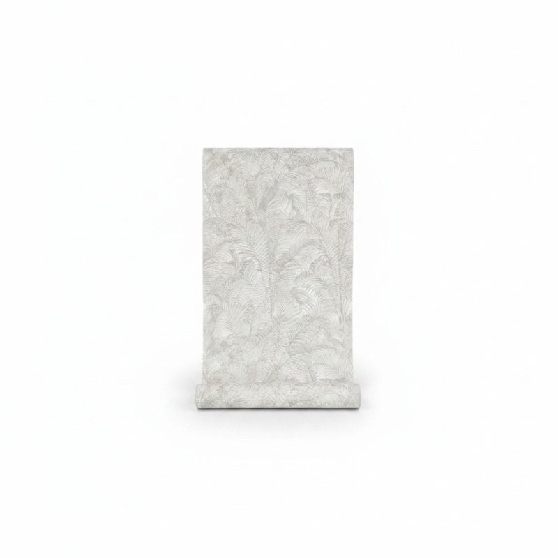 Papier Peint Tropical Leaves Motifs Palmiers Gris