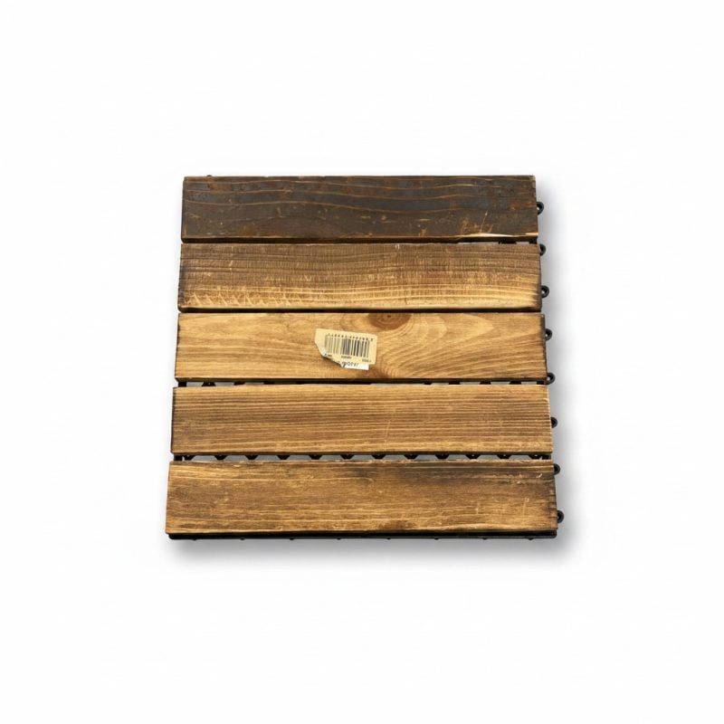 Dalle en bois clipsable pour terrasse et jardin, 5 lattes