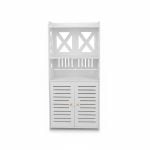 Meuble de Rangement PVC Blanc 40x25x90cm pour Salle de Bain