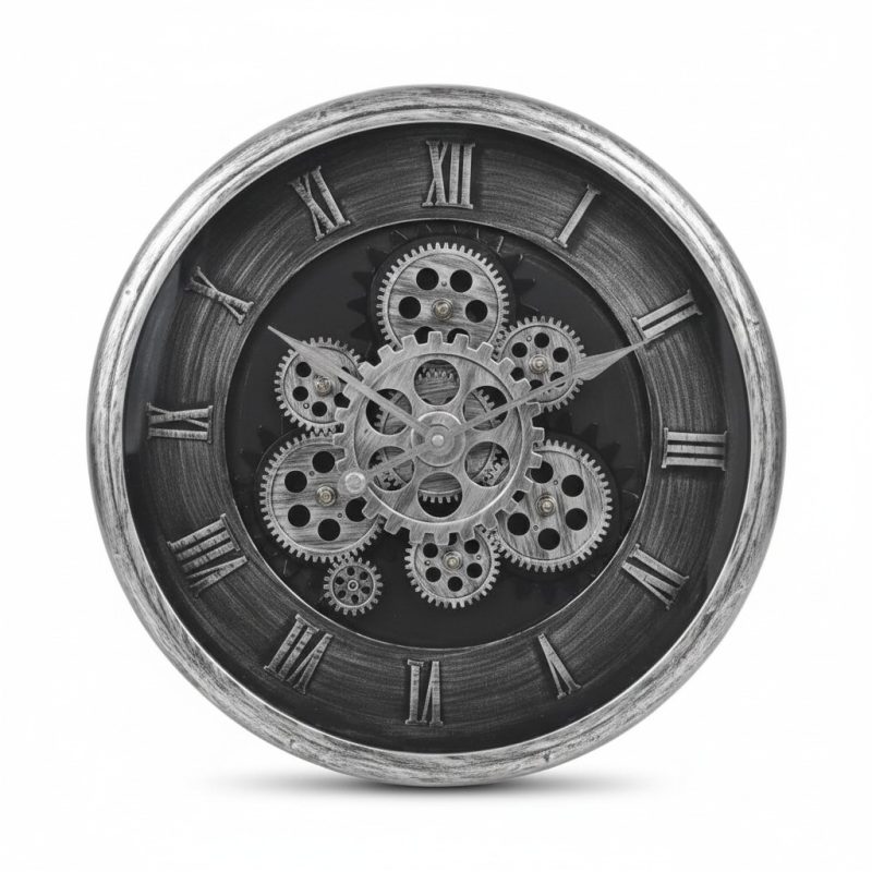 Horloge Murale 40cm Engrenages Style Industriel