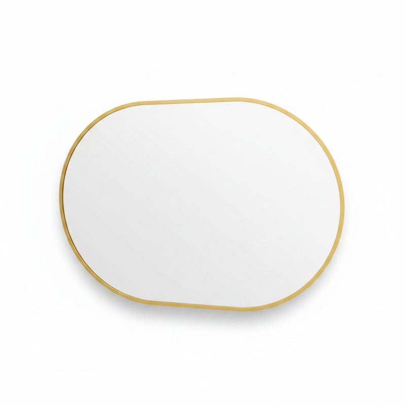 Miroir Oval Mural Doré 50x70 cm pour Salle de Bain