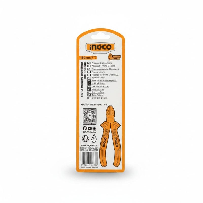 Pince coupante diagonale 180 mm Acier Carbone INGCO