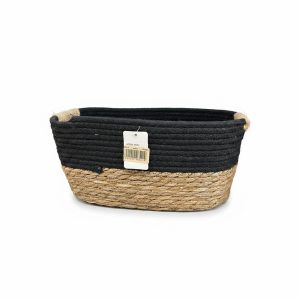 Panier rectangulaire corde et paille 33x24x16 cm | Jasma
