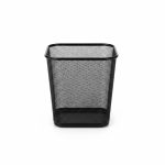 Poubelle Rectangulaire Métal Noir Maille 29.5x31 cm