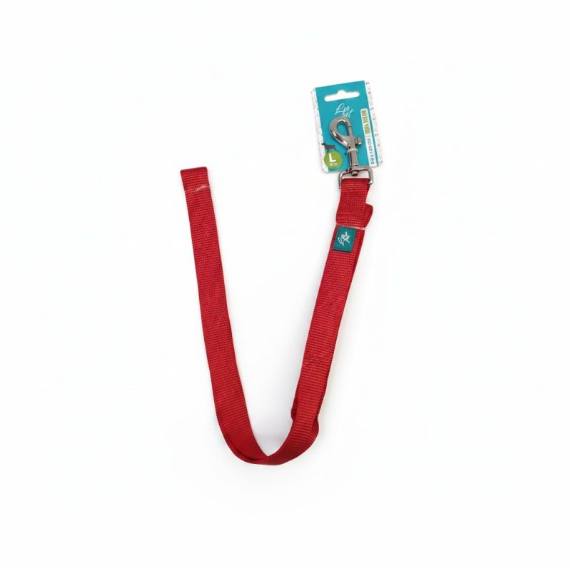 Laisse en nylon rouge L 120x2,5 cm Lisy