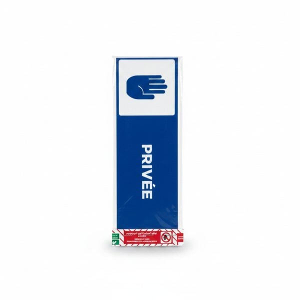 Plaque de signalisation adhésive PRIVÉE bleu et blanc