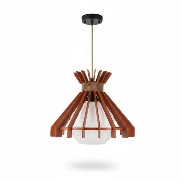 Suspension Starlis en bois et verre Ø36 cm culot E27