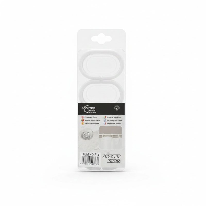 Anneaux de rideau de douche PS, lot de 12 (F4)