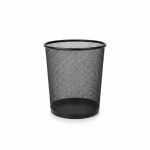 Corbeille à Papier en Maille Métal Noir pour Salle de Bain