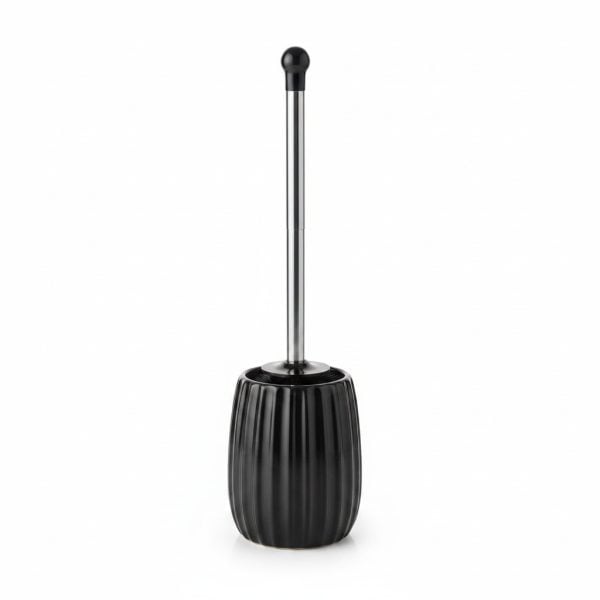 Brosse Toilette en Céramique Noire et Inox
