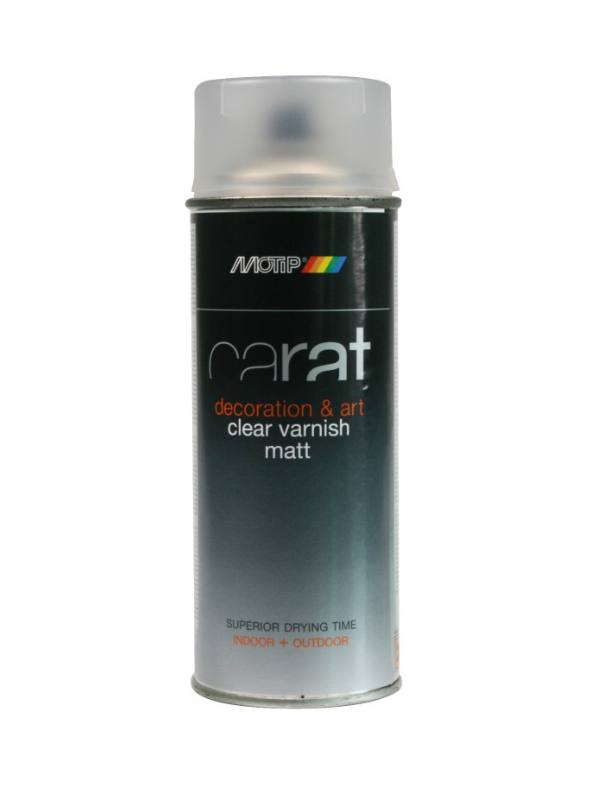 821922 Vernis en spray carat décoration et art transparent mat 400 ml MOTIP – Image 1