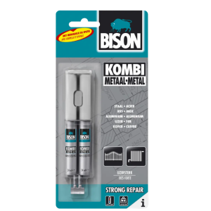 Bison Colle époxy à deux composants invulnérable et métallique 24ml