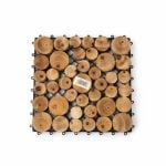 Dalle de terrasse en bois clipsable aspect rondins