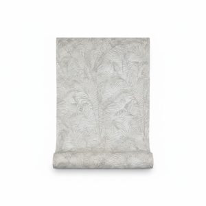 Papier Peint Tropical Leaves Motifs Palmiers Gris