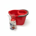 Seau Essoreur Rouge avec Frange Coton POP 14L