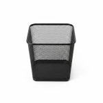 Poubelle Carrée en Métal Noir 25,5x30,5 cm