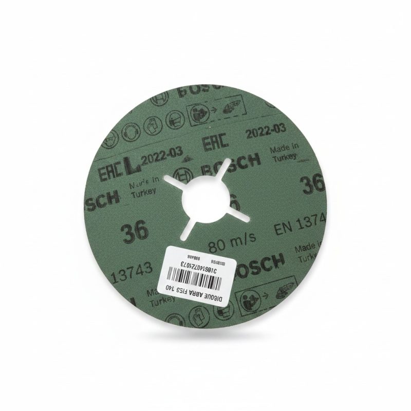 Disque fibre abrasif Bosch 115 mm grain 36 pour métal