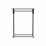 Portant de dressing métal et bois avec penderie multiple