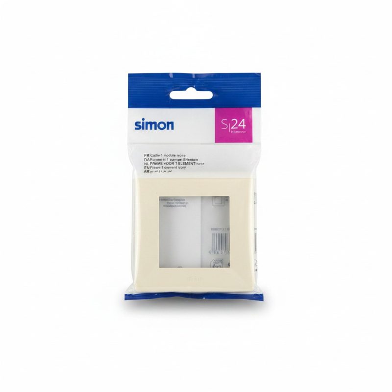 Plaque simple 1 module ivoire S24 Simon