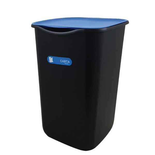 Poubelle de recyclage papier 50 L noir/blanc 37 x 36 x 53,01 cm