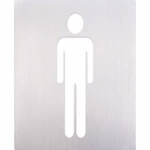Plaque Signalétique Hommes En Inox 150X150 Mm