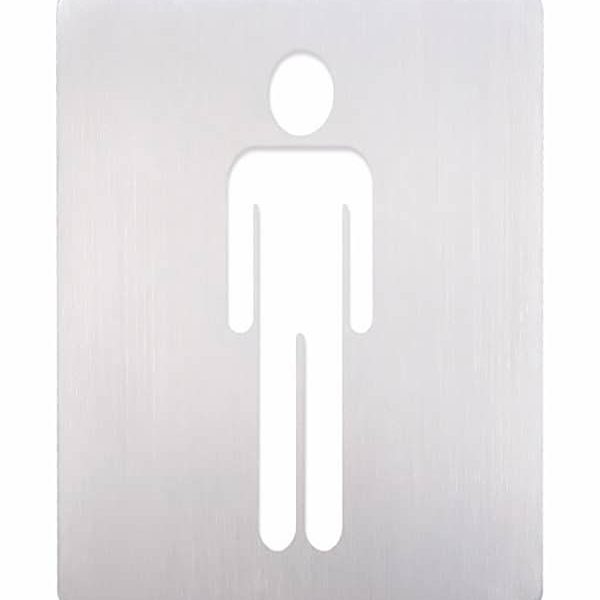 Plaque Signalétique Hommes En Inox 150X150 Mm