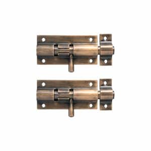 Loquet De Porte À Barillet Droit 3″ Finition Bronze 2 Pièces
