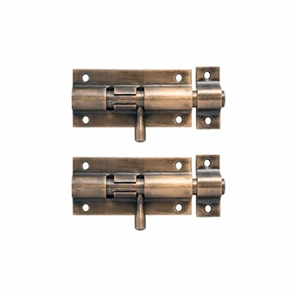 Loquet De Porte À Barillet Droit 3″ Finition Bronze 2 Pièces