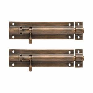 Loquet De Porte À Barillet Droit 5″ Finition Bronze 2 Pièces