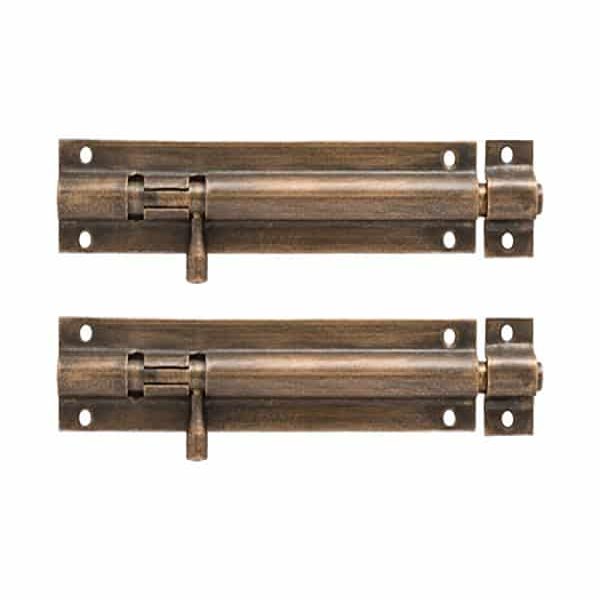 Loquet De Porte À Barillet Droit 5″ Finition Bronze 2 Pièces