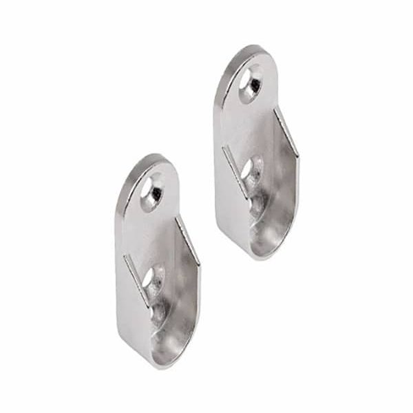 Support Latéral 144 Pour Tube Ovale Chromé 2 Pièces