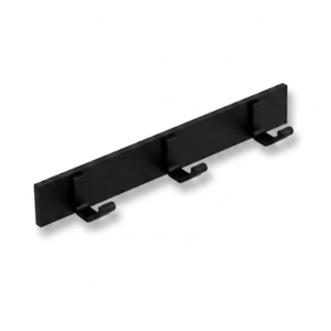 Porte-Manteau 3 Supports Aluminium Simple Noir