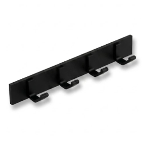 Porte-Manteaux 4 Supports Aluminium Simple Noir
