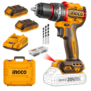 Perceuse-visseuse sans fil compacte sans balais 20v 66 nm avec 2 batteries 2,0 ah