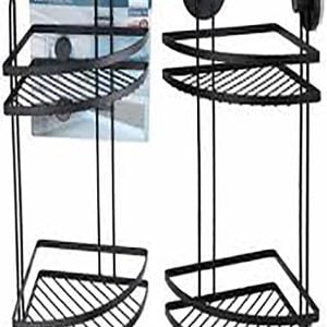 Étagère De Salle De Bain En Métal Noir 2 Niveaux 25X8Xh37 Cm