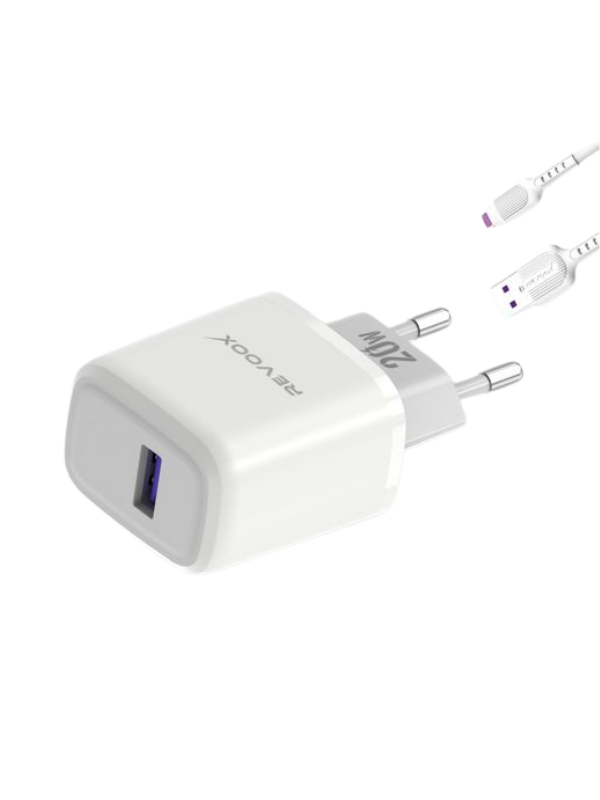 Chargeur port USB 20W avec câble lightning REVOOX - Mr.Bricolage Maroc