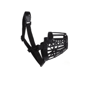Muselière  en plastique et nylon  taille  L  noir
