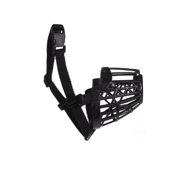 Muselière  en plastique et nylon  taille  L  noir