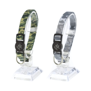 Collier pour  chat en nylon  imprimé camouflage couleurs assorties