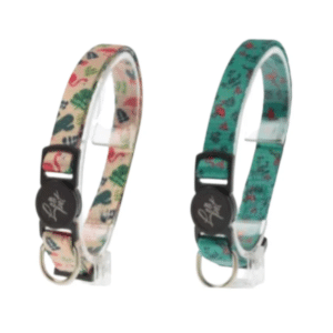 Collier pour chats imprimé flamant en rose couleurs assorties