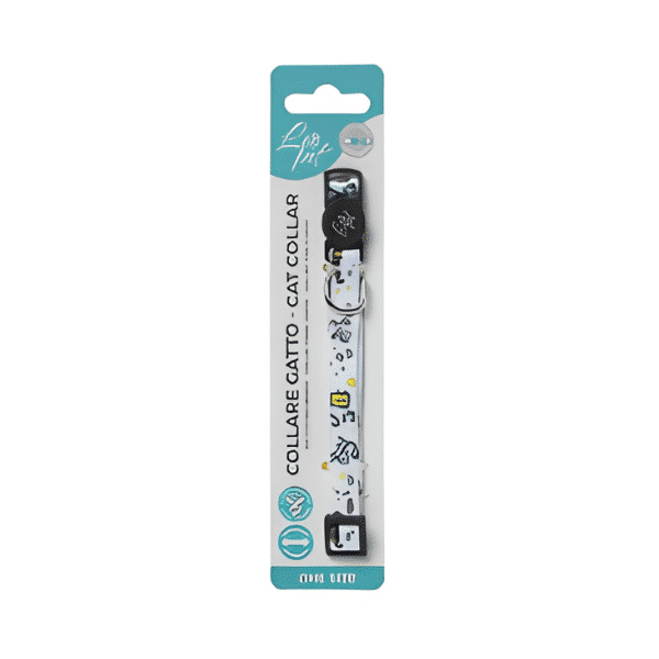 COLLIER POUR CHATS IMPRIMÉ CHAT HEUREUX COULRS ASS