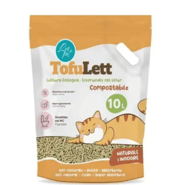 Litière naturelle et écologique  pour chats au tofu 10l