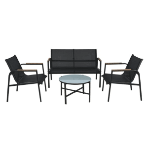 Salon De Jardin 4 Places Anthracite Avec Table Ronde