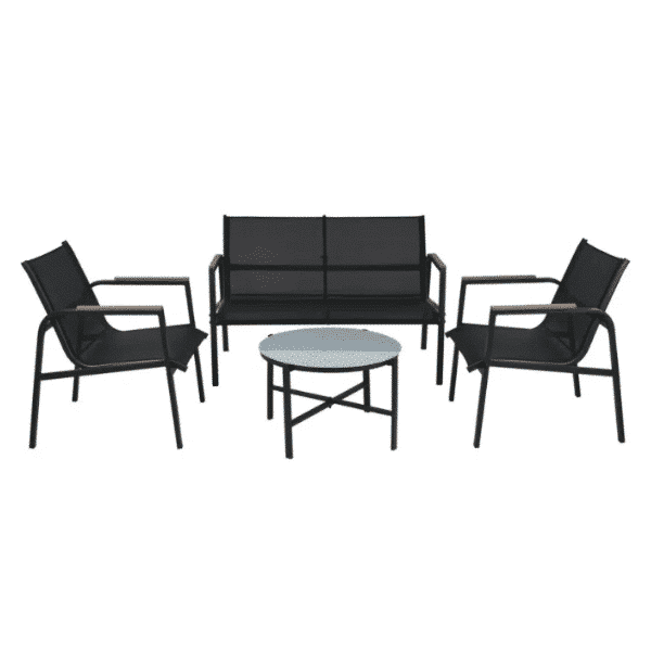 Salon De Jardin 4 Places Anthracite Avec Table Ronde