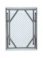 Table Pliante Carrée 88 X 88 X 74 Cm Blanc Cassé – Image 2