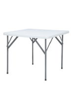 Table Pliante Carrée 88 X 88 X 74 Cm Blanc Cassé