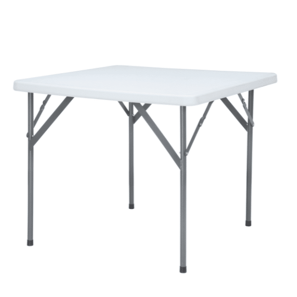 Table Pliante Carrée 88 X 88 X 74 Cm Blanc Cassé