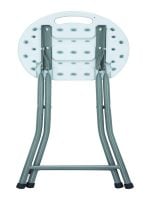 Tabouret Pliant 31X45Cm Blanc Cassé – Image 2